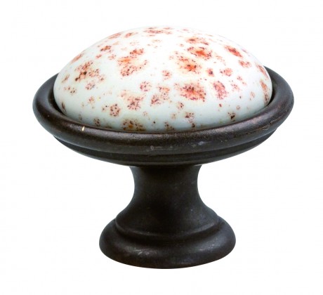 Marella Design bouton Macis brun/porcelaine blanc