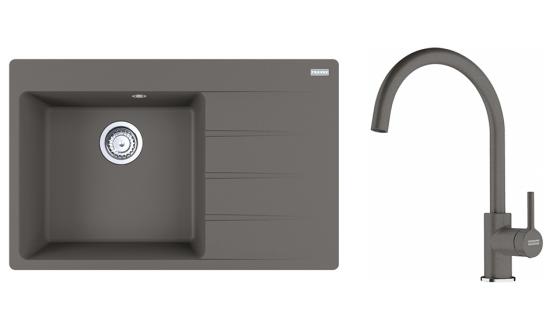 FRANKE Ensemble G272ŠK CNG 611-78 TL/2 pierre gris + FC 6018.084