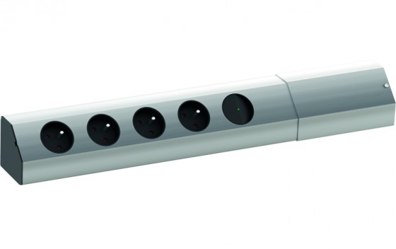 BACHMANN 923.011 prise électrique Casia, 4x 230V, interrupteur fr aluminium