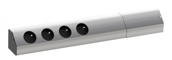 BACHMANN 923.010 prise électrique Casia, 4x 230V FR alu