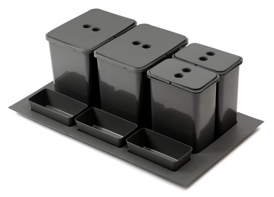 StrongBins trieur 2x16 + 2x8 l inséré dans tiroir 800 - 900 mm, anthracite