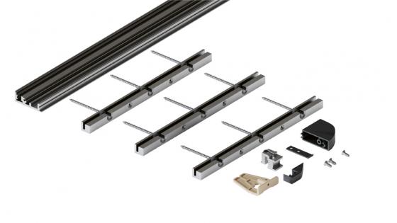 HAWA 52090 Folding Concepta III profil inférieur pour 3 portes argenté