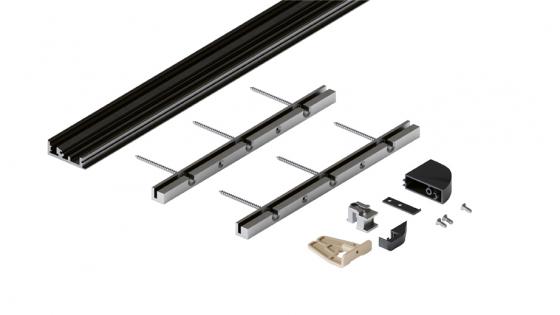 HAWA 52092 Folding Concepta III profil inférieur pour 2 portes noir anodisé