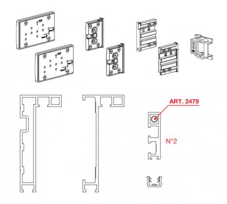 TERNO Fine ensemble complet de profils pour porte intérieure 1400x2700mm, 28mm,