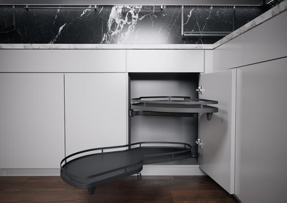 K-KES LeMans II, étagere et fixation, Arena Style, anthracite, L,600/720-900