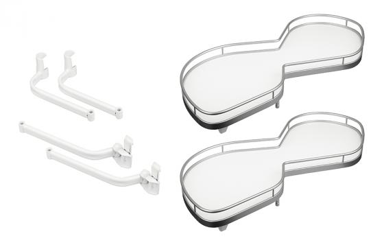 KES 235013 LeMans II, étagere d'angle, Arena Classic, 450mm, G - blanc/argent