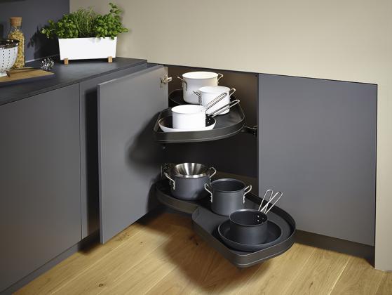 KES 260396 LeMans II, étagere d’angle, Arena Pure, 600mm, droite - anthracite