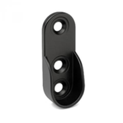 StrongWire holder for wardrobe rod-oval, D=15mm, black
