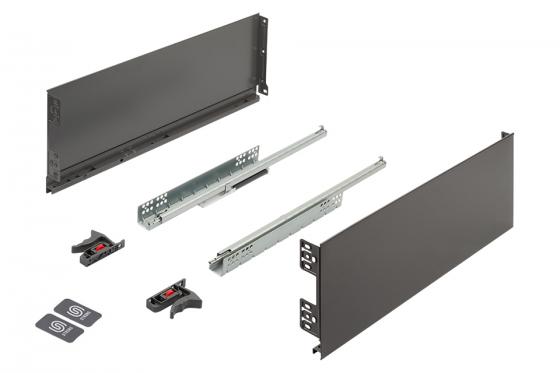 K-StrongMini drawer 185/300mm, soft-close partial extension 25kg, grey