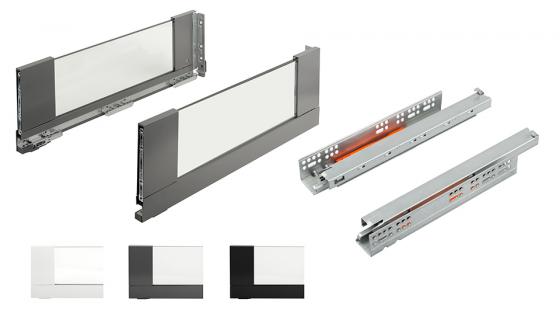 K-StrongMax 16 tiroir H185/450mm paroi latérale en verre push, blanc