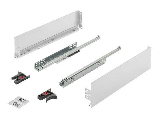 K-StrongMini drawer 121/550mm, soft-close partial extension 25kg, white