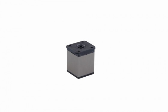StrongLegs pied de meuble FA009 60Rmm imitation inox/noir plastique