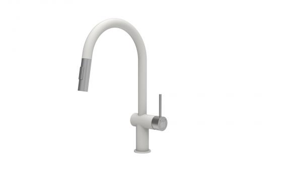 StrongSinks S5 Sink mixer tap Neris with pull-out sprayer, grey