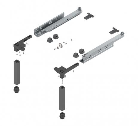 BLUM Z95.4100 Space Step ensemble 410mm, gris foncé OG