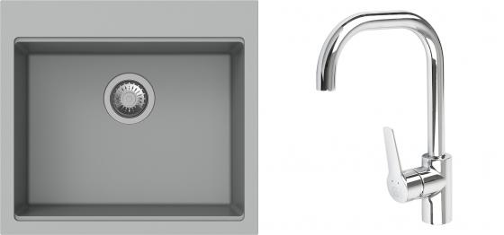 K-StrongSinks S3 Set dřez Ipel 560x510mm granit šedá + Baterie Garonne chrom