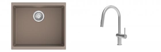 K-StrongSinks S3 évier granit Hron 530x460mm beige + robinet Neris inox