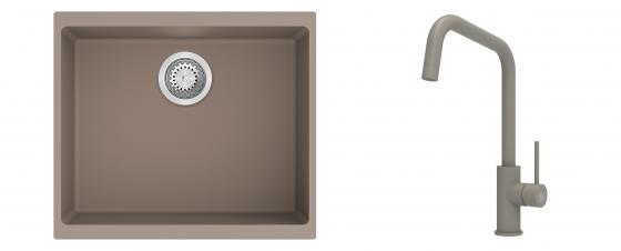 K-StrongSinks S3 évier granit Hron 530x460mm beige + robinet Arda beige