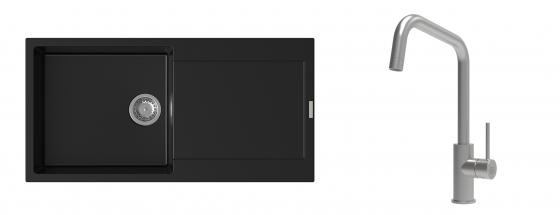K-StrongSinks S3 évier granit Zala 1000x500mm noir + robinet Arda inox