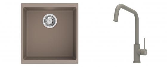 K-StrongSinks S3 évier granit Hron 430x460mm beige + robinet Arda beige