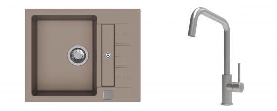 K-StrongSinks S3 évier granit Vardar 615x500mm beige + robinet Arda inox
