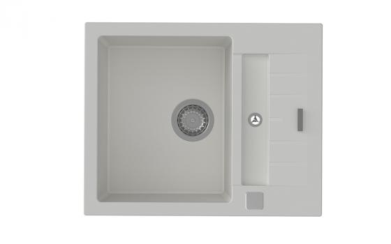 StrongSinks S3 Évier granit Vardar 615 615x500mm avec égouttoir et bac blanc
