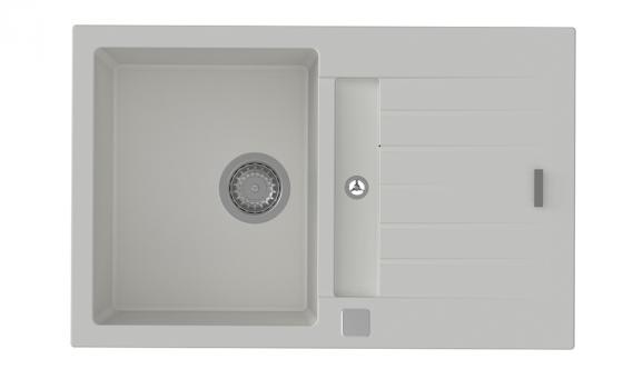StrongSinks S3 évier granit Vardar 780, 780x500mm avec égouttoir et bac blanc