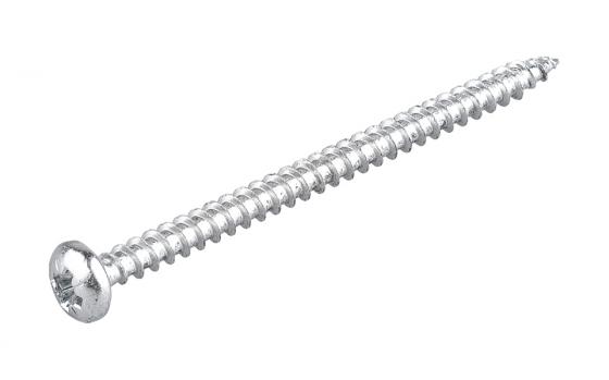 Vis a bois PZ 4x60mm tete demi-ronde cruciforme zinc blanc