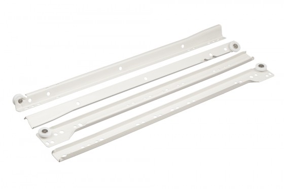 FGV glissiere a rouleaux 400mm/25kg, blanc