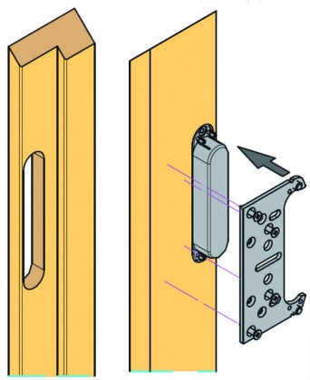 KK-Kit fixation charniere Kubica 6200 pour cadres de porte