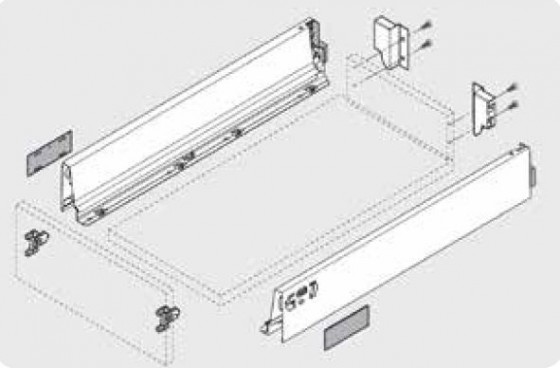BLUM ensemble Antaro, tiroir M 500mm/30kg, Blumotion/TOB, blanc BLUM ensemble Antaro, tiroir M 500mm/30kg, Blumotion/TOB, blanc