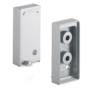 HETTICH 115028 Poignée CAPRIS embouts L+P alu anodisé