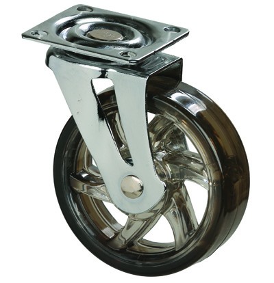 StrongCastors roue TOP O75mm transparent foncé sans frein
