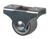 StrongCastors roue 25mm fixe, bande de roulement souple grise StrongCastors roue 25mm fixe, bande de roulement souple grise