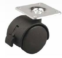 StrongCastors roue 30mm plaquette frein noir