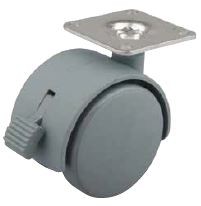 StrongCastors roue 40mm gris plaquette frein