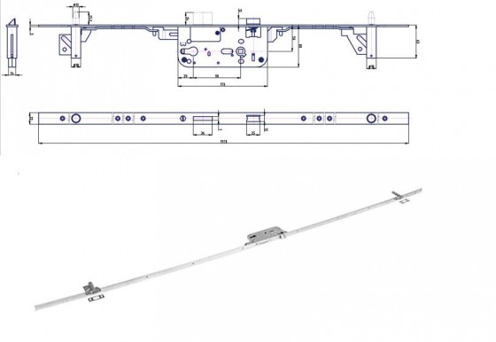 HOBES K 119 serrure 3 points PZ zinc blanc