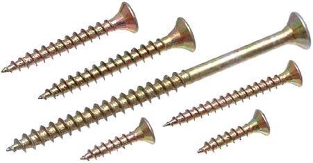 Vis a bois PZ 4x30/18 tete fraisée zinc jaune PZ2, filetage partiel