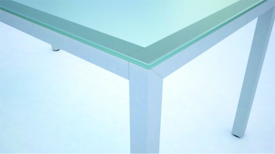 Alu table 50 x 50 aluminium anodisé 1595/795/736 B