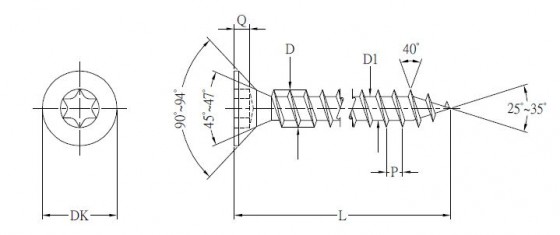 StrongFix Vis a bois TX 3,5x25 zinc blanc T15