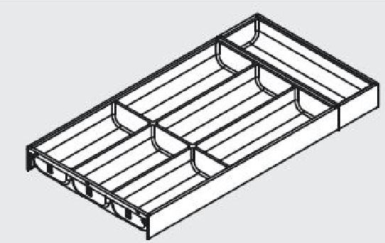 BLUM ZC7S600BS3 Ambia-line coulisse couverts LBX/MVX, NL=600/L=300 Blanc mat/Ori