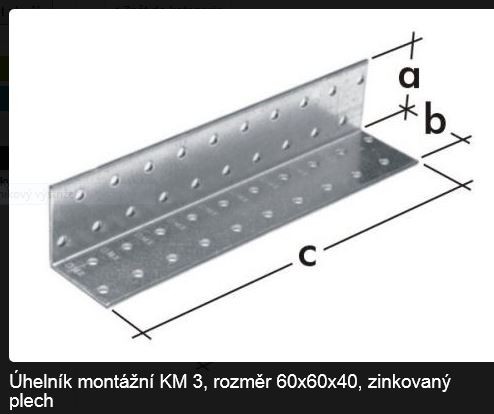 Plaque d'angle 60x60x40mm zinc blanc
