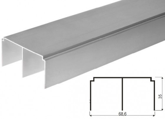 SEVROLL 03727 Simple guidage supérieur 4m argent