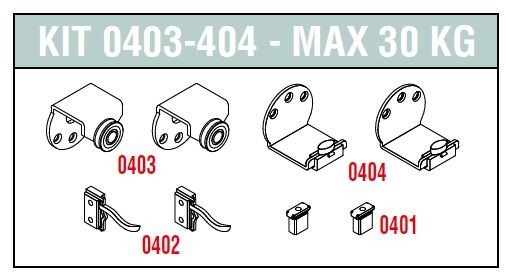 SISCO 0403-404 ensemble de ferrures pour porte extérieure