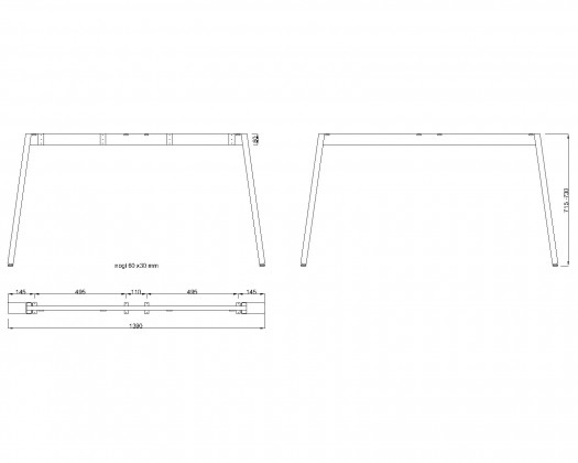 MILADESIGN piétement Mobilar M6314–S blanc