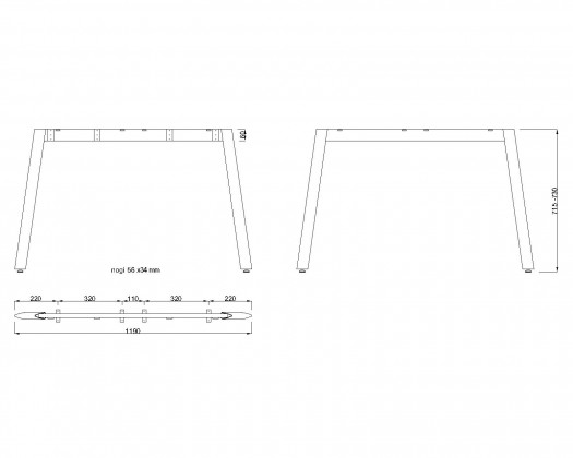 MILADESIGN piétement Mobilar M5412T–S blanc