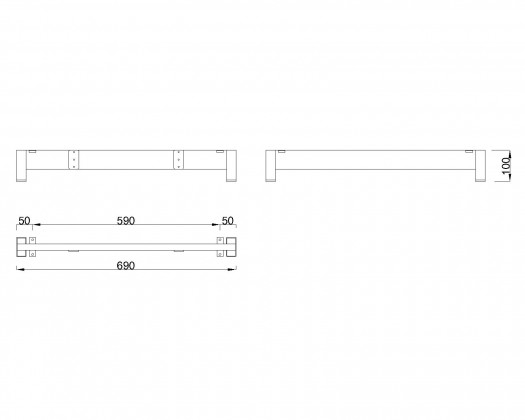 MILADESIGN piétement bas Mobilar M6307-K noir