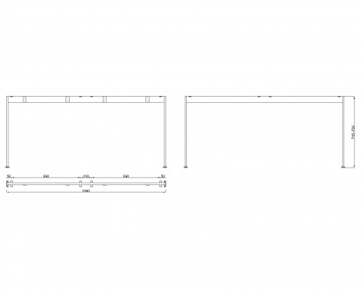 MILADESIGN piétement Mobilar M6216 anthracite