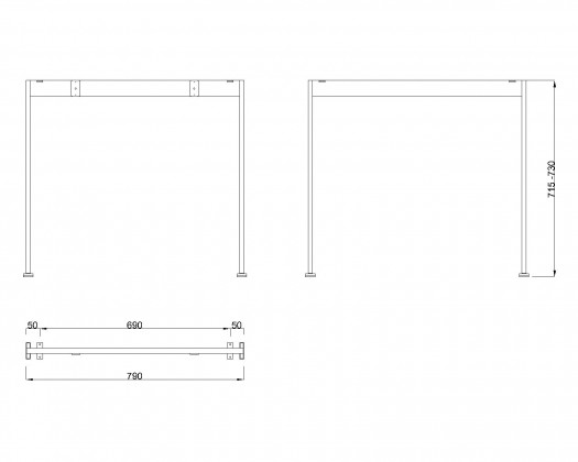 MILADESIGN piétement Mobilar M6208 argent MILADESIGN piétement Mobilar M6208 argent