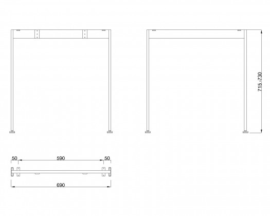 MILADESIGN piétement Mobilar M6207 argent MILADESIGN piétement Mobilar M6207 argent