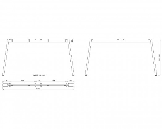 MILADESIGN piétement Mobilar M6314E–S argenté